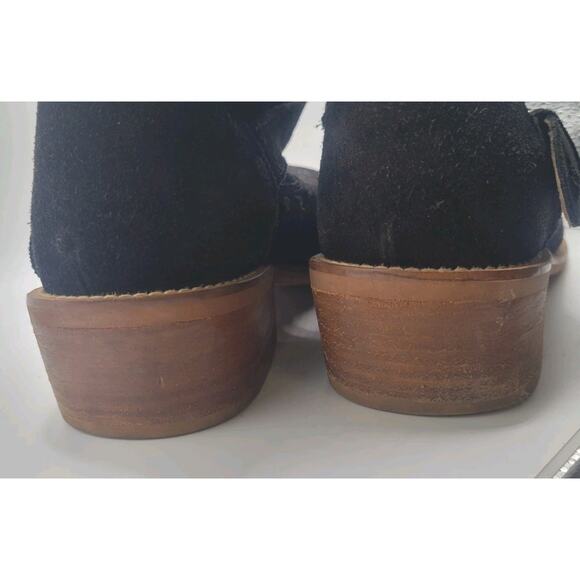 Musse & Cloud Women's Double Buckle Strap Suede Black Ankle Boots Size 9 - Picture 4 of 9